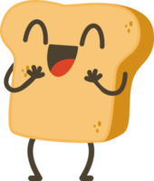 Smiling Bread Cartoon Character. png