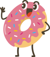 Smiling Donut Cartoon Character. png