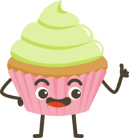 Smiling Cupcake Cartoon Character. png