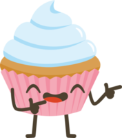 lächelnd Cupcake Karikatur Charakter. png