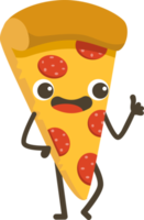 lächelnd Pizza Karikatur Charakter. png