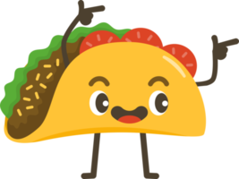 Smiling Taco Cartoon Character. png