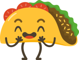 leende taco tecknad serie karaktär. png