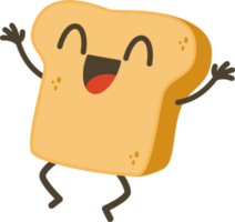 sorridente pane cartone animato carattere. png