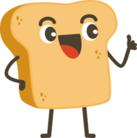 Smiling Bread Cartoon Character. png