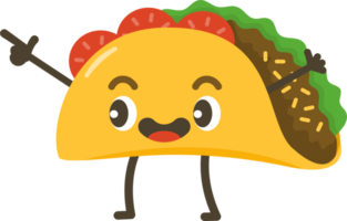 souriant taco dessin animé personnage. png