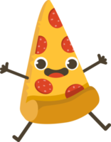 souriant Pizza dessin animé personnage. png