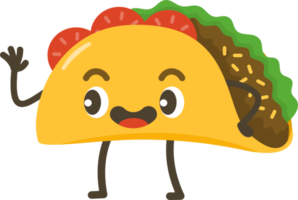 Smiling Taco Cartoon Character. png