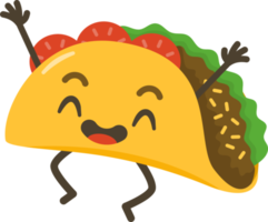 sonriente taco dibujos animados personaje. png