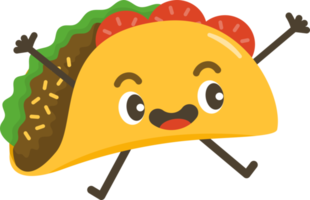 leende taco tecknad serie karaktär. png