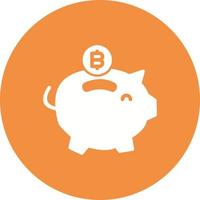 bitcoin cerdito banco vector icono