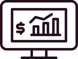 Cash Statistics Pc Vector Icon