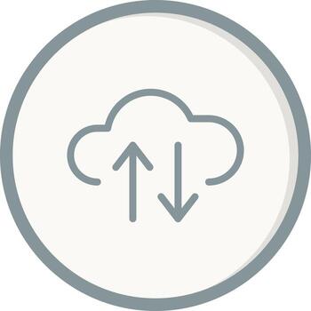 icono de vector de datos de nube
