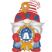 4th of july america independence gnomes character Digital painting watercolor png