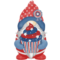 4th of july america independence gnomes character Digital painting watercolor png