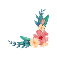Digital Watercolor Flower Frame Design.High-Quality PNG format size 6000 x 6000 px. Can be used this graphic for any kind of  Project packaging, stationery, bags, pillows, t shirts whatever you want.