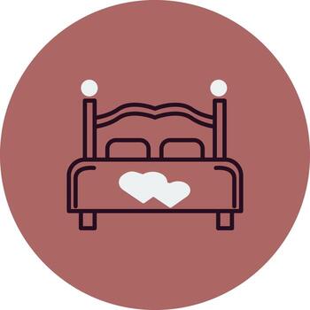 Double bed Vector Icon