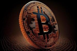 golden bitcoin, conceptual image for crypto currency, Gold bitcoin symbol 3D and illustrations photo