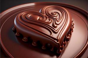 Chocolate in the form of heart Valentine's Day 3D and illustrations photo