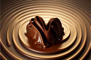 Chocolate in the form of heart Valentine's Day 3D and illustrations photo