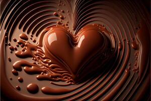 Chocolate in the form of heart Valentine's Day 3D and illustrations photo