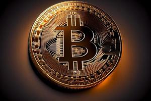 golden bitcoin, conceptual image for crypto currency, Gold bitcoin symbol 3D and illustrations photo