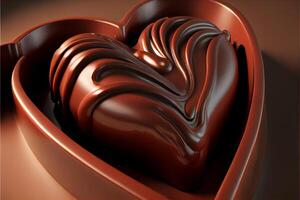 Chocolate in the form of heart Valentine's Day 3D and illustrations photo