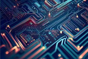 Abstract Electronic Circuit Board Background 3D and illustrations photo