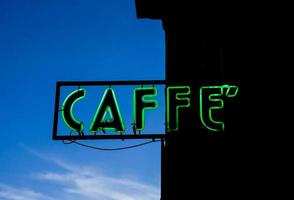 Caffe neon light bar sign photo