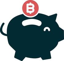 bitcoin cerdito banco vector icono