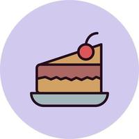 Piece Of Cake On Plate Vector Icon