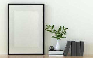 3D interior design minimal decorate with mockup photo frame