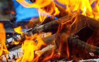 fire wood Warm orange bonfire photo