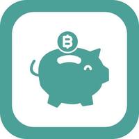 bitcoin cerdito banco vector icono