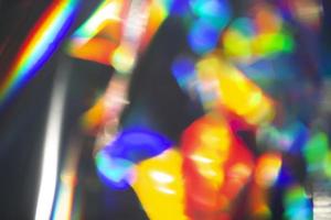 Rainbow holographic bokeh background. Multicolored overflows of color. photo