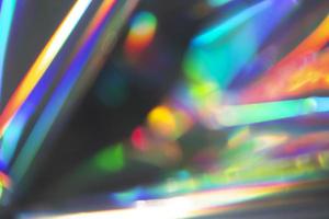 Rainbow holographic bokeh background. Multicolored overflows of color. photo