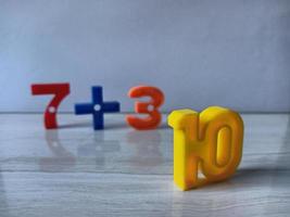 Children toys with colorful numbers photo