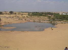 Lake in a desert photo