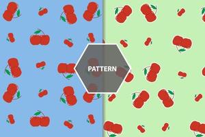 Seamless red cherry pattern design, flat cherry pattern template vector