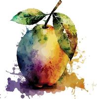 water color colorful apple fruit vector