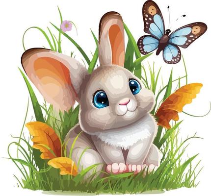 watercolor colorful animals vector