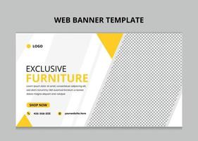 Modern Furniture web banner template. vector