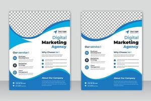 Business brochure flyer design a4 template.Corporate Business Flyer poster pamphlet brochure cover design layout background, two colors scheme, vector template in A4 size - Vector