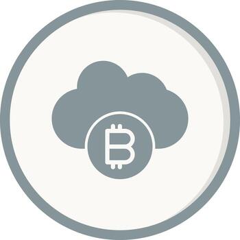 bitcoin nube vector icono