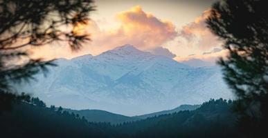 mountains panorama on sunset photo