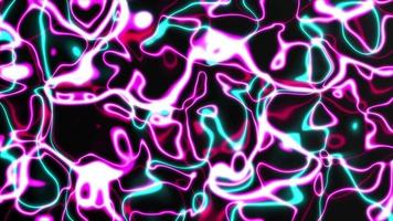 Neon abstract organic shape background. Seamless looping video