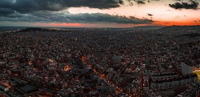 Barcelona calle aéreo ver con hermosa patrones en España. foto