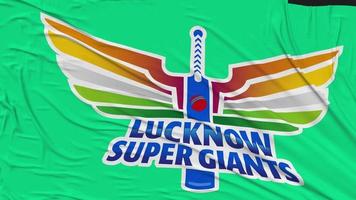 Lucknow Super Giants Indian Premier League Cricket Team Flag Cloth Removing from Screen, 3D Rendering, Chroma Key, Luma Matte video