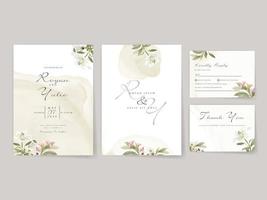 Elegant white floral wedding invitation card vector