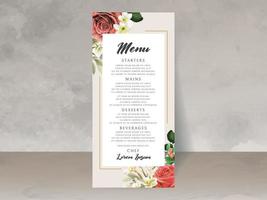 romantic red roses wedding invitation card vector